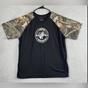 Bass Pro Shops T Shirt Mens Extra Large Black Short Sleeve Logo